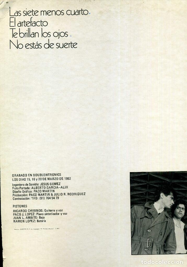 Discos de vinilo: PISTONES - LAS SIETE MENOS CUARTO - Foto 3