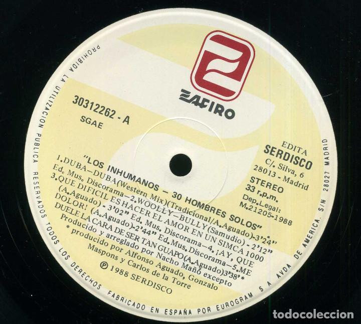 Discos de vinilo: LOS INHUMANOS - 30 HOMBRES SOLOS - Foto 1