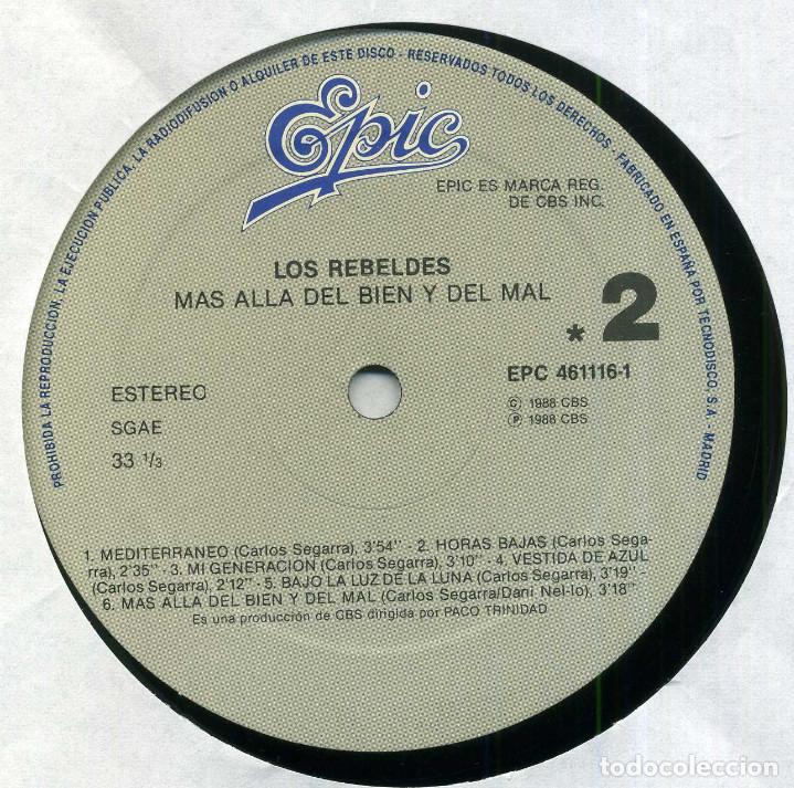 Discos de vinilo: LOS REBELDES - MAS ALLA DEL BIEN Y DEL MAL - Foto 1