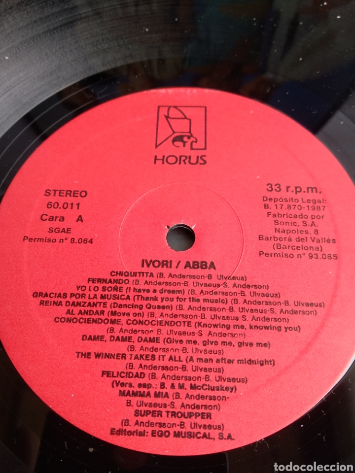 Discos de vinilo: *IVORY, ABBA & STEVIE, SPAIN, HORUS, 1987 - Foto 3