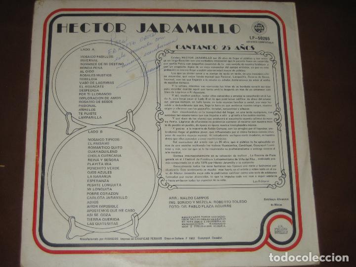 Discos de vinilo: HECTOR JARAMILLO - ED. ECUADOR 1982 - Foto 2