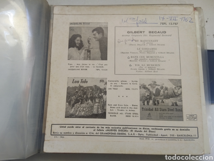 Discos de vinilo: SINGLE GILBERT BECAUD - Foto 2