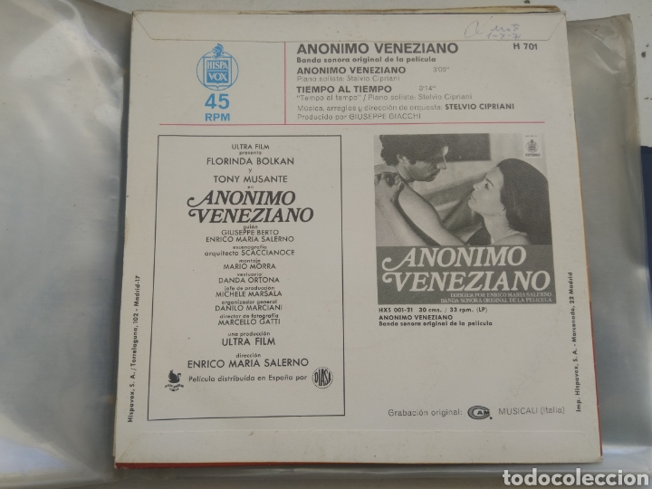 Discos de vinilo: SINGLE AN&Oacute;NIMO VENEZIANO - Foto 2