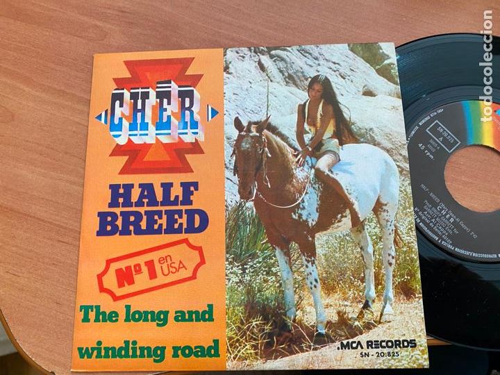 Discos de vinilo: CHER (HALF BREED) SINGLE ESPA&Ntilde;A 1973 (EPI10) - Foto 1