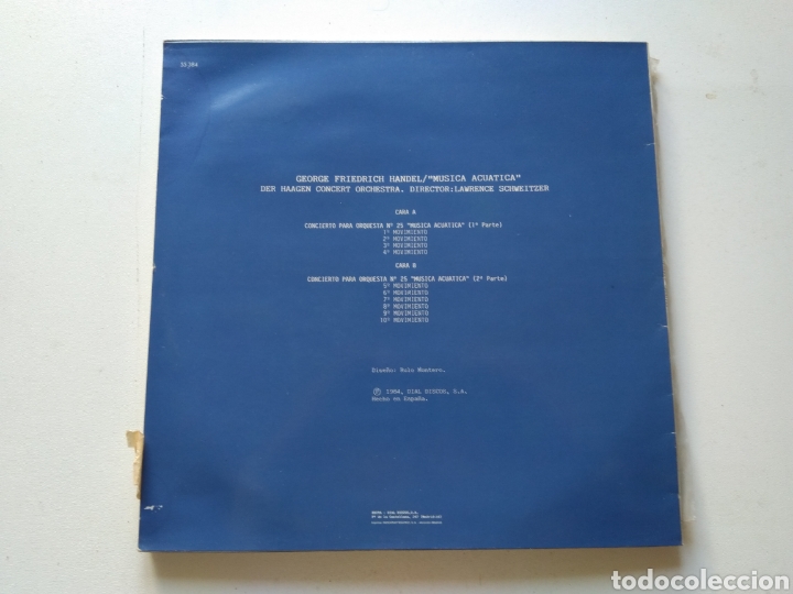 Discos de vinilo: LP H&Auml;NDEL/M&Uacute;SICA ACUATICA - Foto 2
