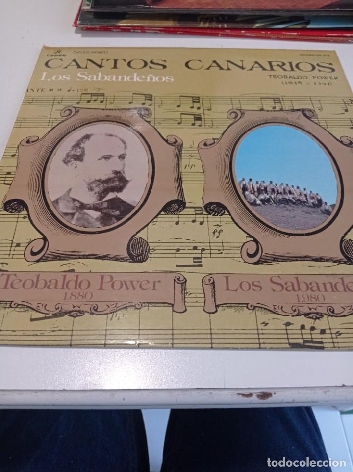 Discos de vinilo: LP los sabande&ntilde;os Cantos Canarios - Foto 1