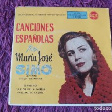 Discos de vinilo: MARÍA JOSÉ SIMÓ – CANCIONES ESPAÑOLAS ,VINYL 7” EP 1958 SPAIN 3-24039. Lote 330125643