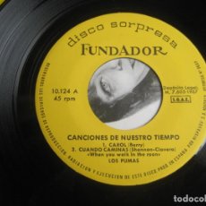Discos de vinilo: LOS PUMAS CAROL +2 + PEKENIKES - LA GITANA - EP FUNDADOR 1967 - POP SURF 60'S - POCO USO