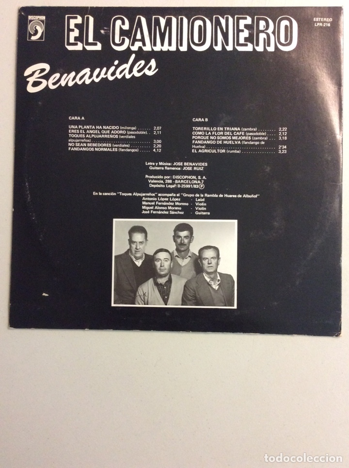 Discos de vinilo: El Camionero. Benavides. - Foto 2