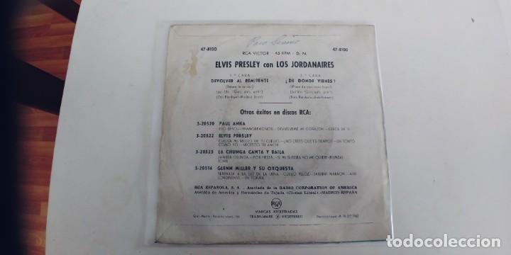 Discos de vinilo: ELVIS PRESLEY-SINGLE DEVOLVER AL REMITENTE - Foto 2