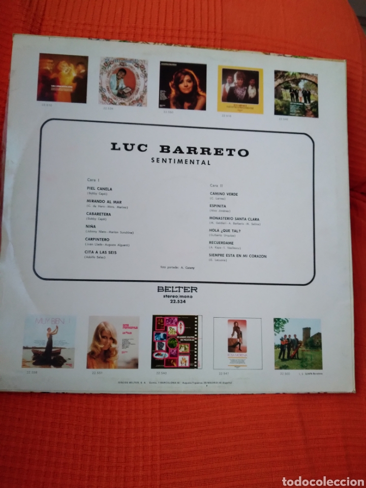 Discos de vinilo: LUC BARRETO - SENTIMENTAL - ES.71 - Foto 2