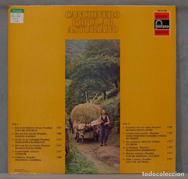 Discos de vinilo: LP. CANCIONERO POPULAR ASTURIANO - Foto 2