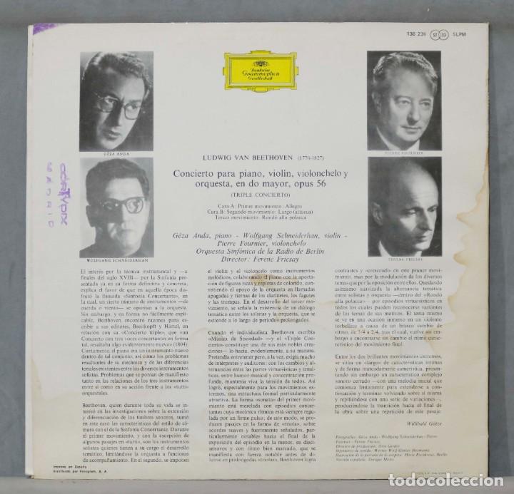 Discos de vinilo: LP. BEETHOVEN. TRIPLE CONCIERTO. FRICSAY - Foto 2
