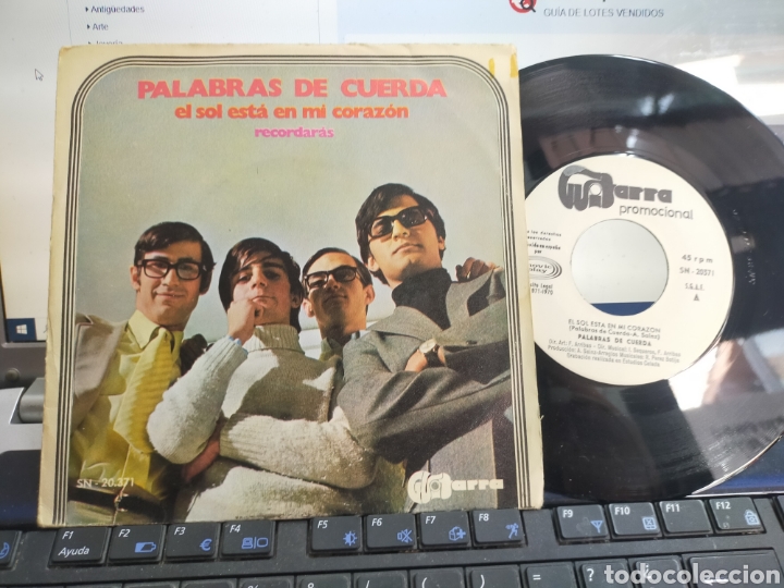 Discos de vinilo: Palabras de cuerda single promocional el sol est&aacute; en mi coraz&oacute;n 1970