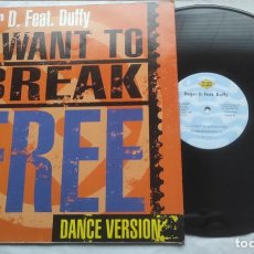 Discos de vinilo: ROGER D FEAT. DUFFY ‎– I WANT TO BREAK FREE (DANCE VERSION) MAXI-ESPAÑA-1996-. Lote 330614218