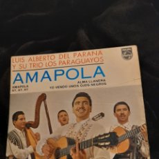 Discos de vinilo: AMAPOLA, VINILO DE LUIS ALBERTO DEL PARANÁ Y SU TRÍO LOS PARAGUAYOS. Lote 330651263