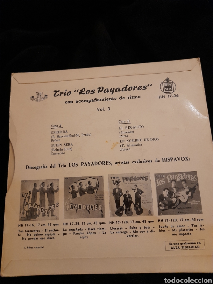 Discos de vinilo: Antiguo, vinilo, Tr&iacute;o Los Payadores - Foto 2