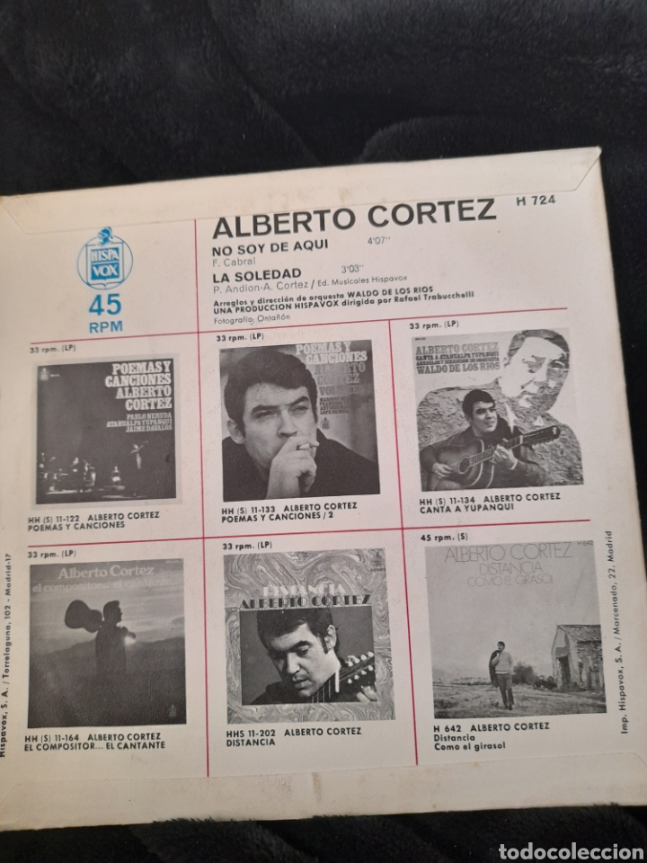 Discos de vinilo: Vinilo de Alberto Cortez, No soy de aqu&iacute; - Foto 3
