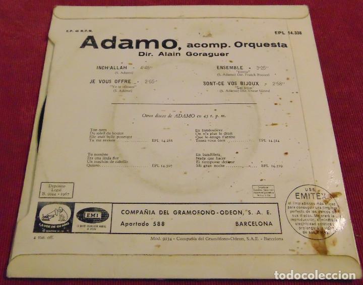Discos de vinilo: ADAMO - INCH ALLAH + 3 - EP 1967 - Foto 2
