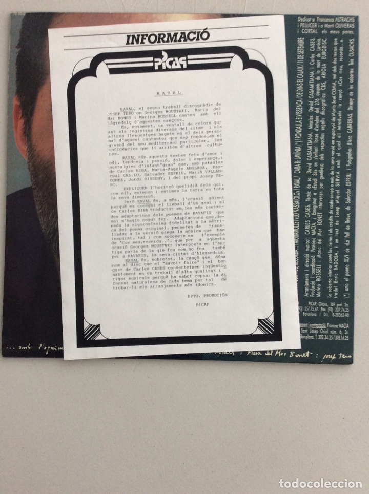 Discos de vinilo: Josep Tero. Raval. - Foto 3