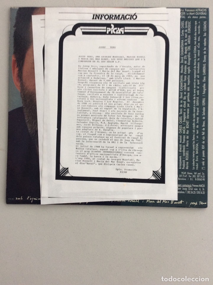 Discos de vinilo: Josep Tero. Raval. - Foto 4