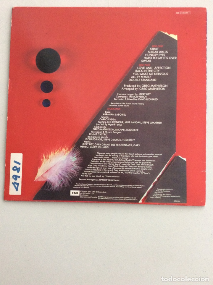 Discos de vinilo: Sheena Easton. A private heaven. - Foto 2