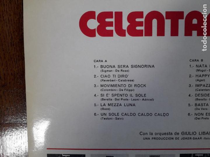 Discos de vinilo: Adriano Celentano - con nostalgia - Foto 3