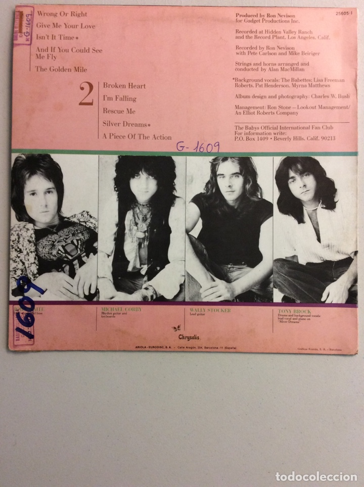 Discos de vinilo: The Babys. Broken heart. - Foto 2