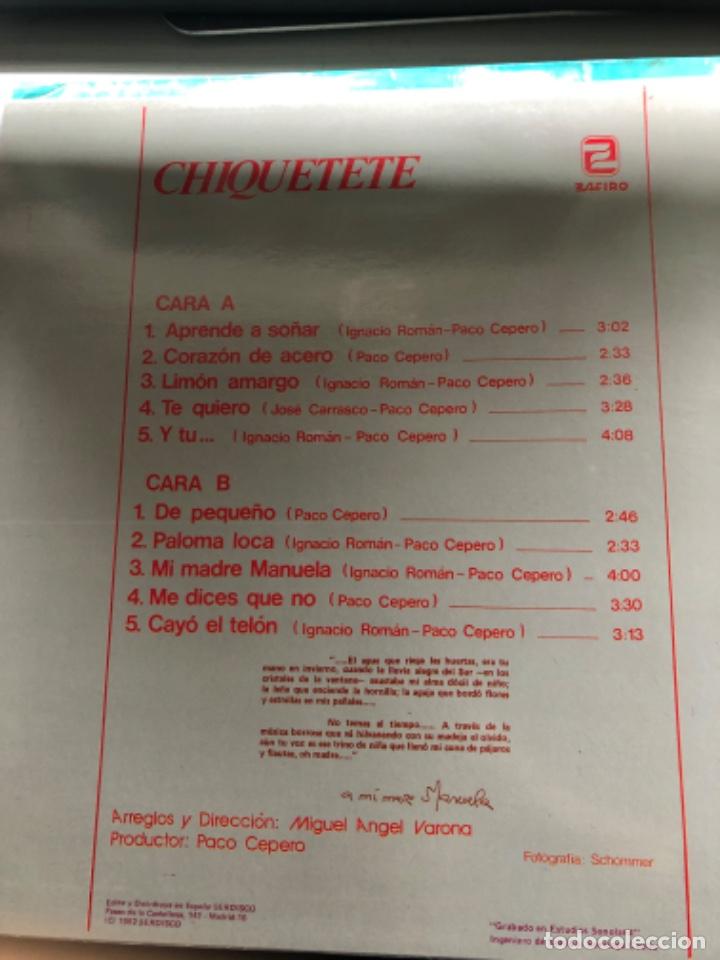 Discos de vinilo: Chiquetete - Foto 2
