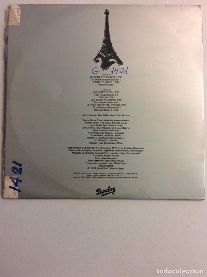 Discos de vinilo: Patrick Juvet. Paris by night - Foto 2
