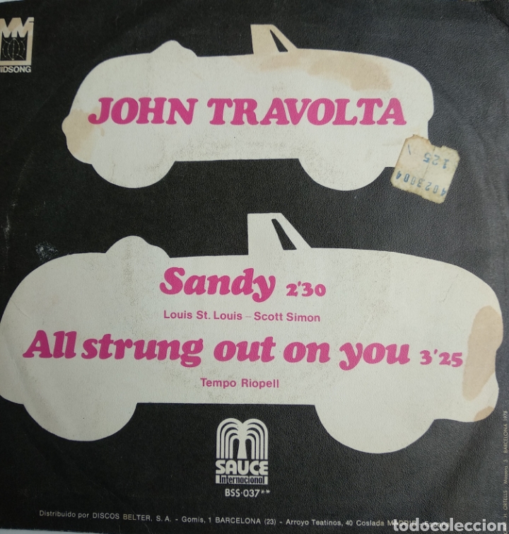 Discos de vinilo: *JOHN TRAVOLTA, SANDY, SPAIN, SAUCE, 1978 - Foto 2
