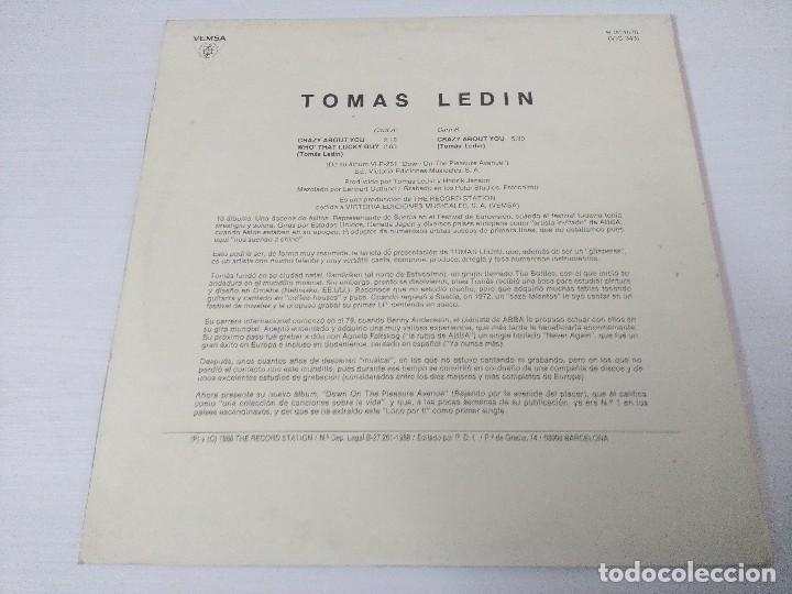 Discos de vinilo: TOMAS LEDIN/CRAZY ABOUT YOU/VINILO MAXI. - Foto 3