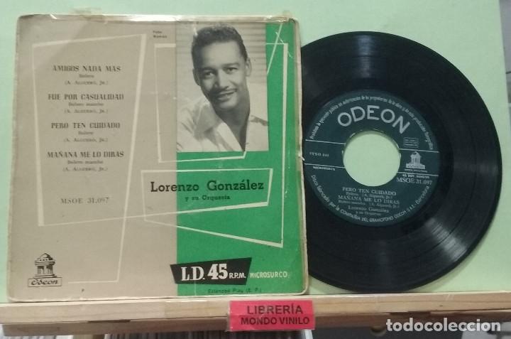Discos de vinilo: Lorenzo Gonz&aacute;lez y su orquesta. Odeon -- Single - Foto 1
