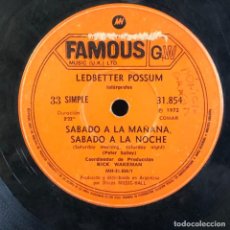 Discos de vinilo: SENCILLO ARGENTINO DE LEDBETTER POSSUM AÑO 1971. Lote 331346138