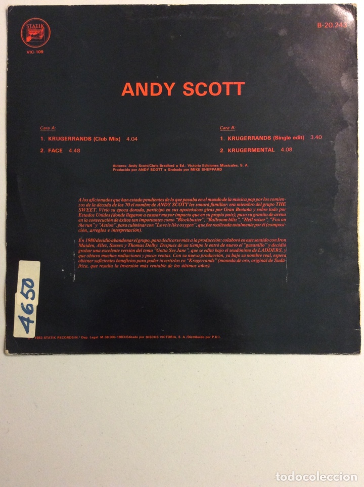 Discos de vinilo: Krugerrands. Andy Scott. - Foto 2