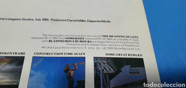 Discos de vinilo: VINILO DEPECHE MODE THE SINGLES 81 85. 1985 - Foto 9