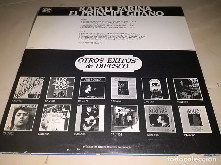 Discos de vinilo: RAFAEL FARINA-EL PRINCIPE GITANO-ORIGINAL A&Ntilde;O 1979 - Foto 2