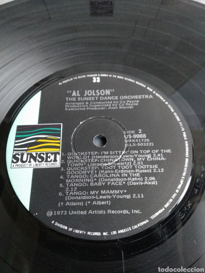 Discos de vinilo: *AL JOLSON. THE DANCING YEARS. AUSTRALIA. SUNSET. 1973. LA.3 - Foto 4