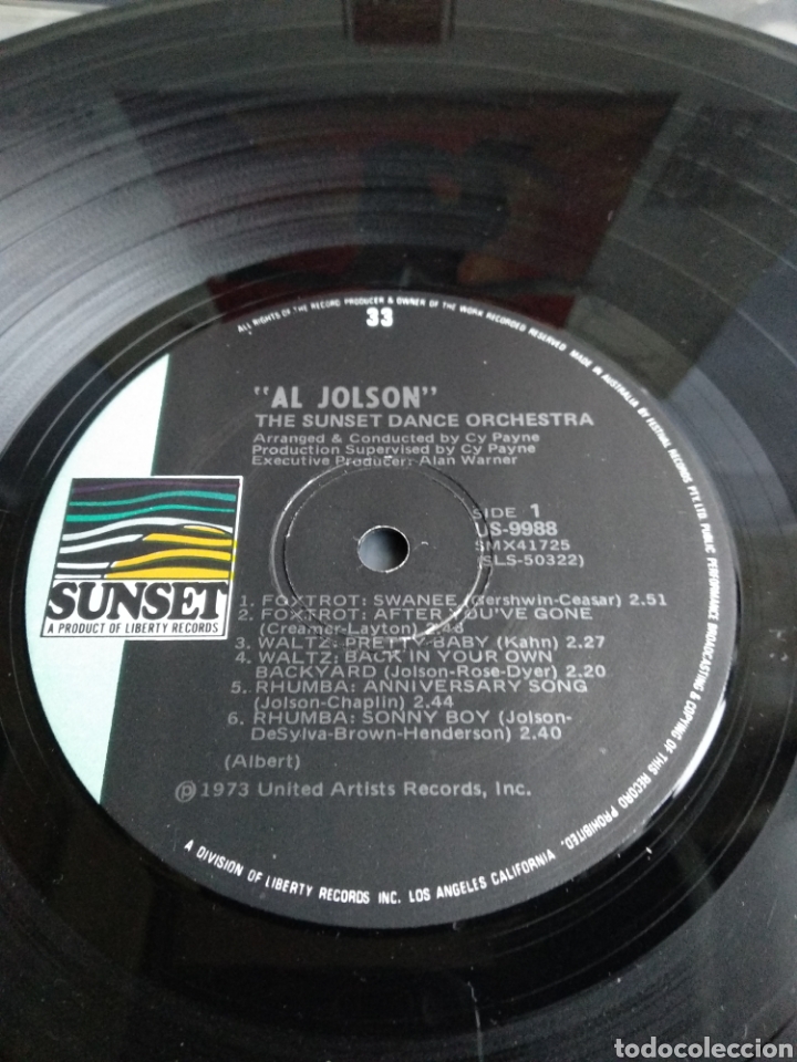 Discos de vinilo: *AL JOLSON. THE DANCING YEARS. AUSTRALIA. SUNSET. 1973. LA.3 - Foto 3