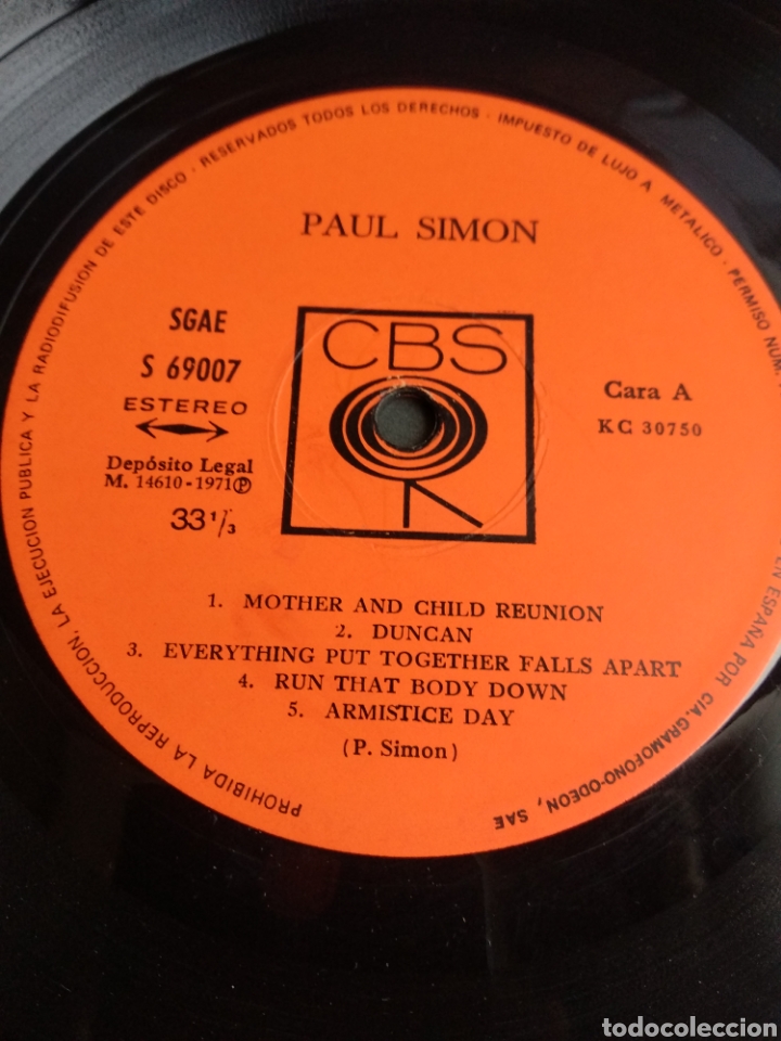 Discos de vinilo: *PAUL SIMON. SPAIN. CBS. 1971. LA.4 - Foto 3