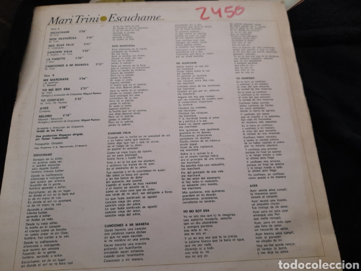 Discos de vinilo: Vinilo, Esc&uacute;chame de Mari Trini - Foto 2
