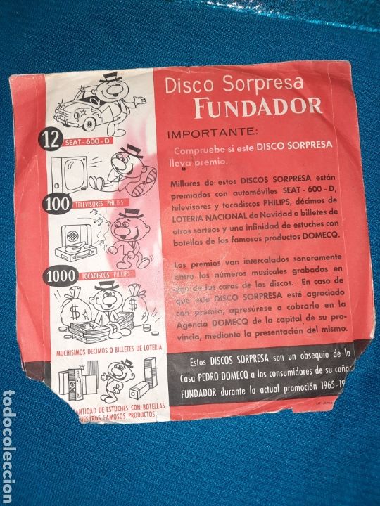 Discos de vinilo: SINGLE VINILO DISCO SORPRESA FUNDADOR - Foto 2