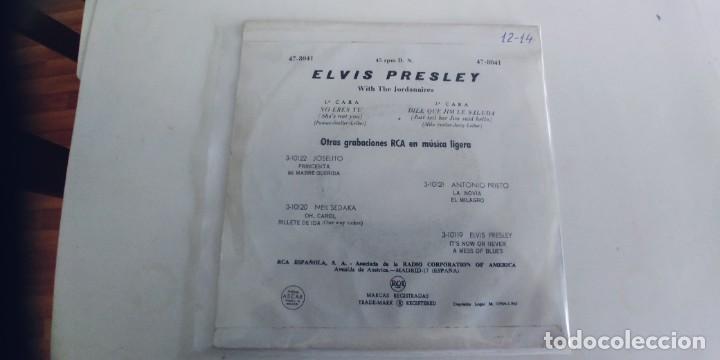 Discos de vinilo: ELVIS PRESLEY-SINGLE NO ERES TU-BUEN ESTADO - Foto 2