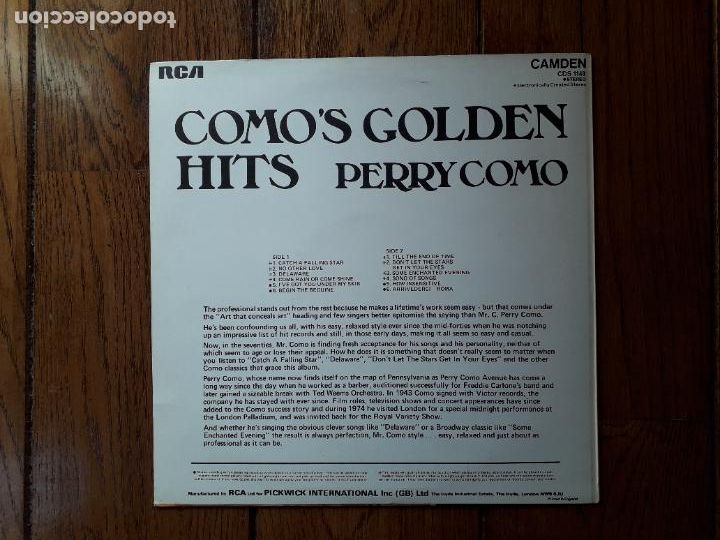 Discos de vinilo: Perry Como - Comos golden hits - Foto 2