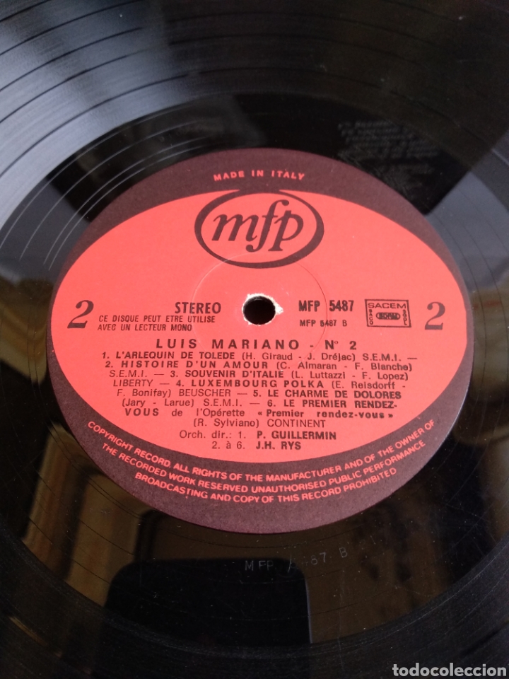 Discos de vinilo: *LUIS MARIANO. VOL. 2. ITALY. MFP. 1972 - Foto 3