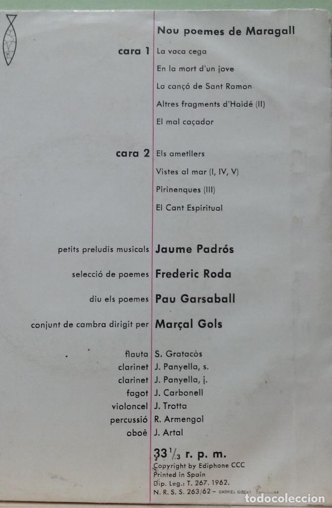 Discos de vinilo: Poemes, Joan Maragall -- EP - Foto 3