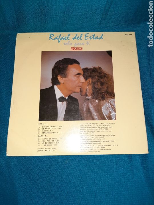 Discos de vinilo: LP RAFAEL DEL ESTAD, SOLO PARA TI. - Foto 3
