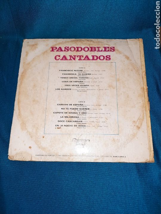 Discos de vinilo: LP PASODOBLES CANTADOS - Foto 2