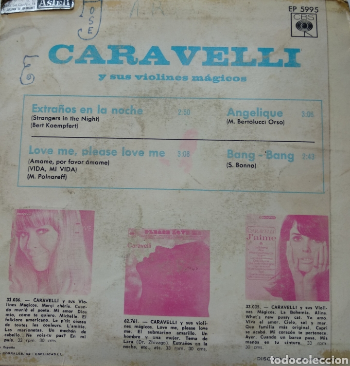 Discos de vinilo: *CARAVELLI. SPAIN. CBS. 1966. Casa - Foto 2