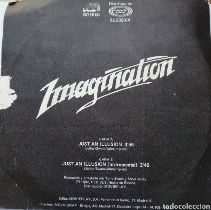 Discos de vinilo: *IMAGINATION. JUST AN ILLUSION. SPAIN. RED. 1982. Casa - Foto 2